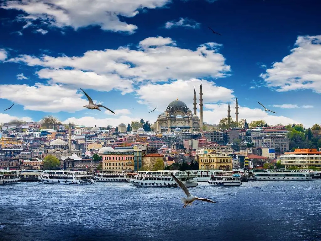 view of Istanbul from the water.