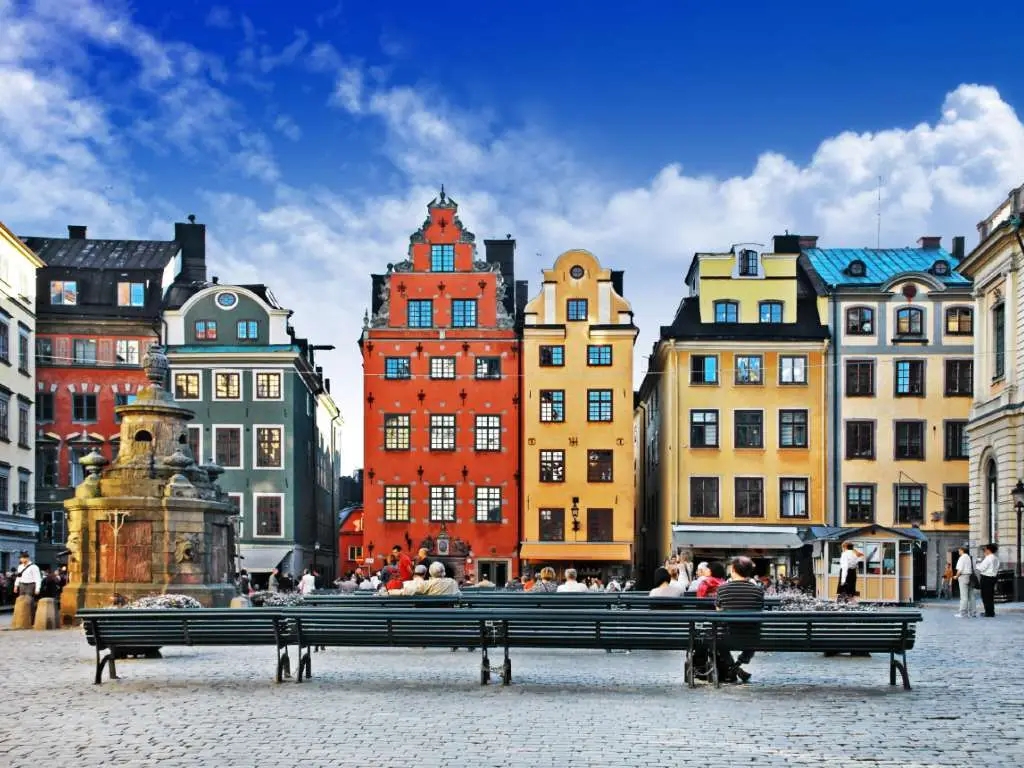 colorful buildings in Stockholm's old town.