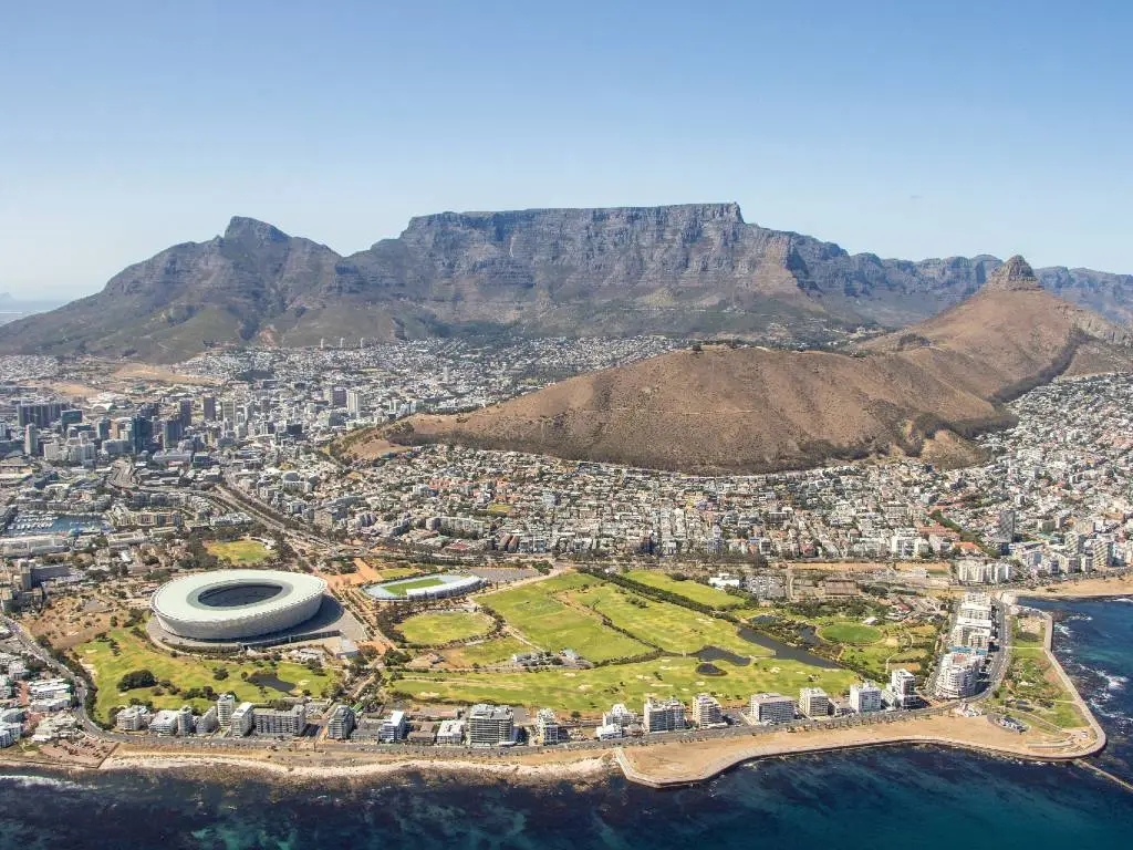 aerial view of Cape Town, South Africa.