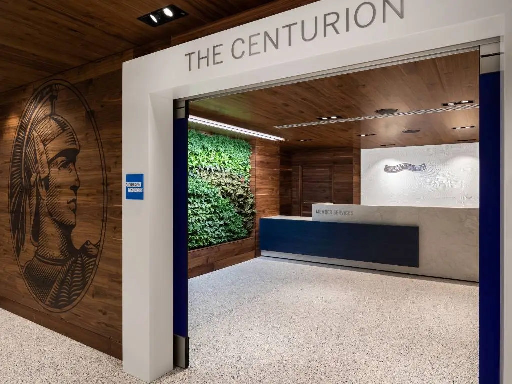 entrance to the Amex Centurion Lounge at LAX. 